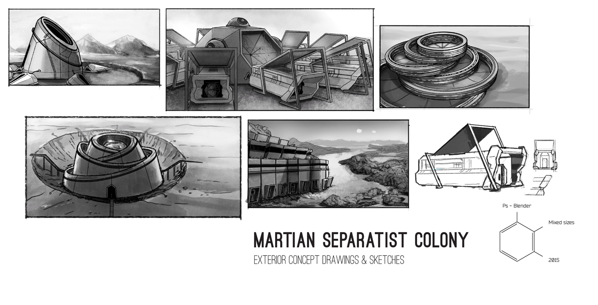sci-fi Environment design concept design concept art mars foreigner martian colony desert