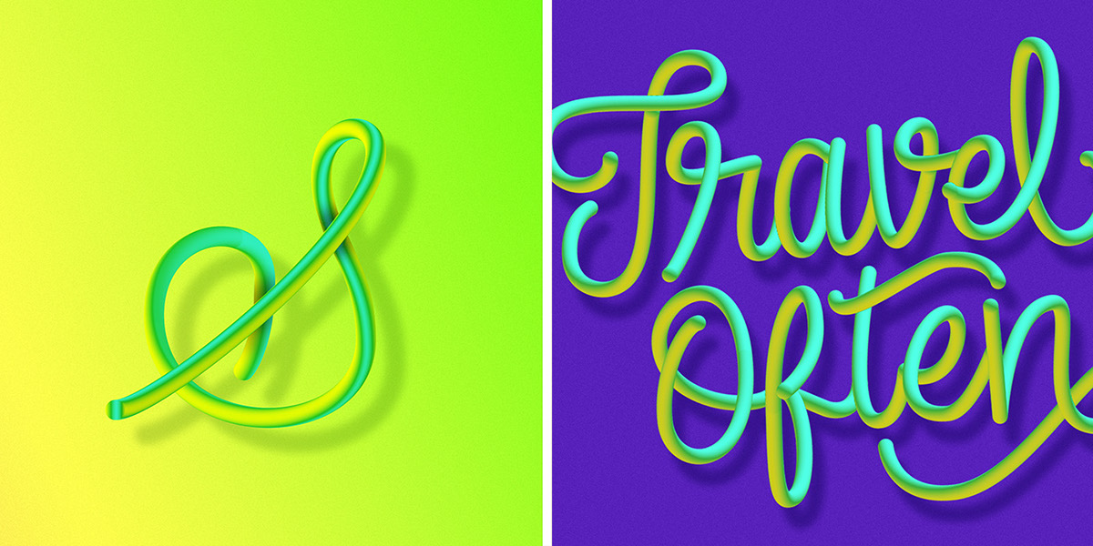 3D 3DType lettering font Guadalajara designer type letters Calligraphy   Logotype