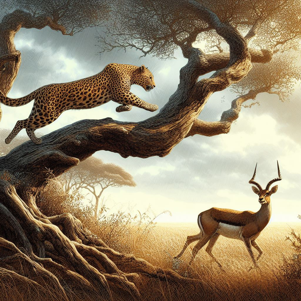 Hunting nftart nftcollector aiart digitalart macabreart obscureart darkart darksurrealism visionary psychedelic ai leopard wildlife animalart
