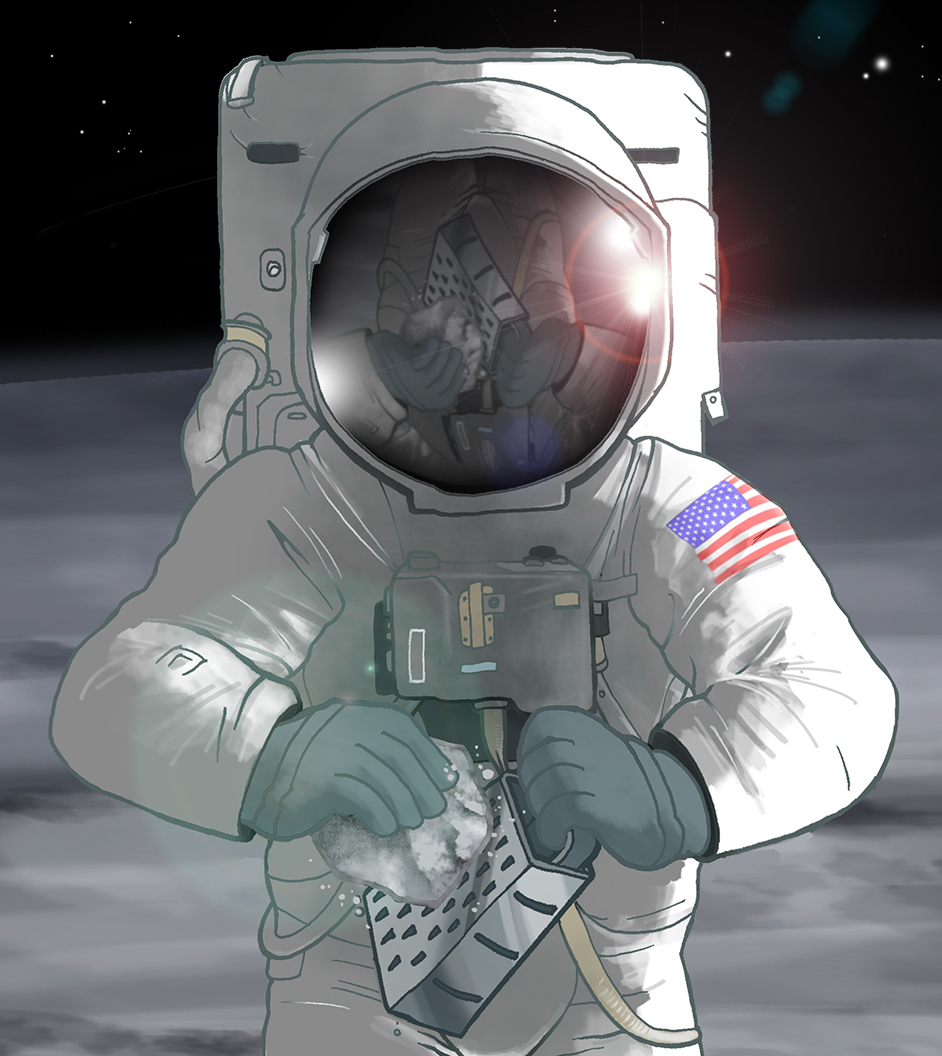 Cheese astronaut ILLUSTRATION  Socialmedia Drawing 