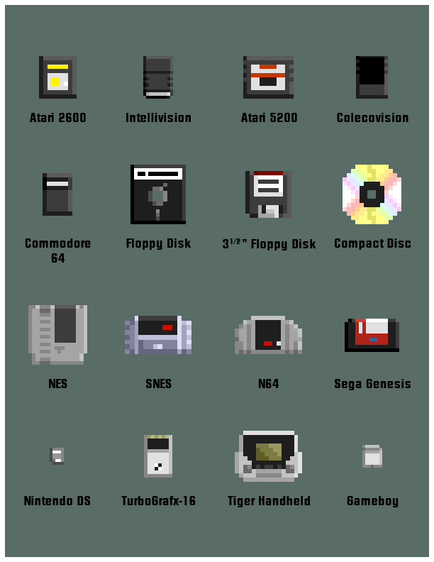 pixels cartridge Classic Retro atari Nintendo SEGA PC apple gameboy DS genesis Super Nintendo NES Games
