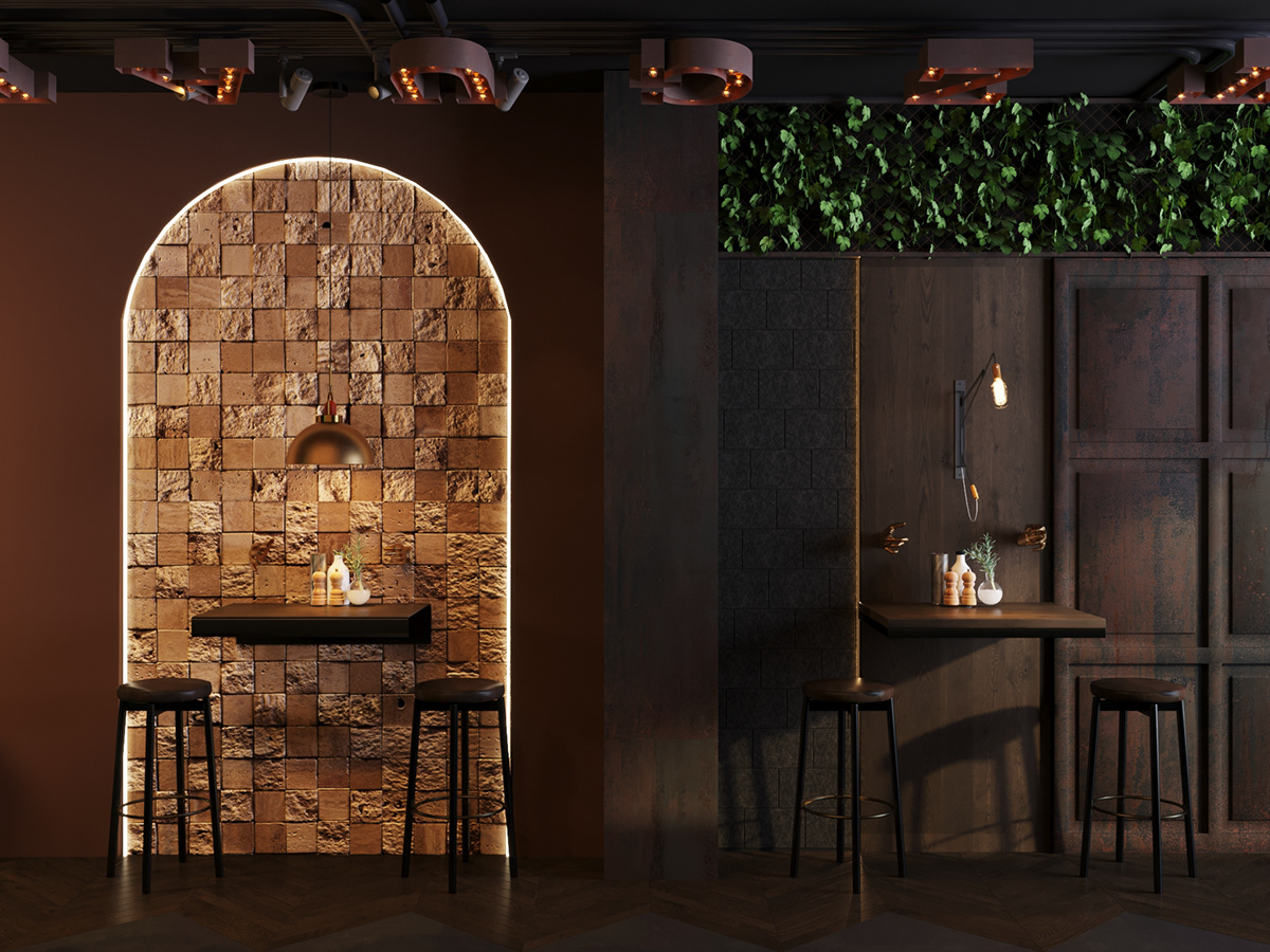 3ds max architecture brussels Cafe design corona European interior design  luxury cafe Render visualization