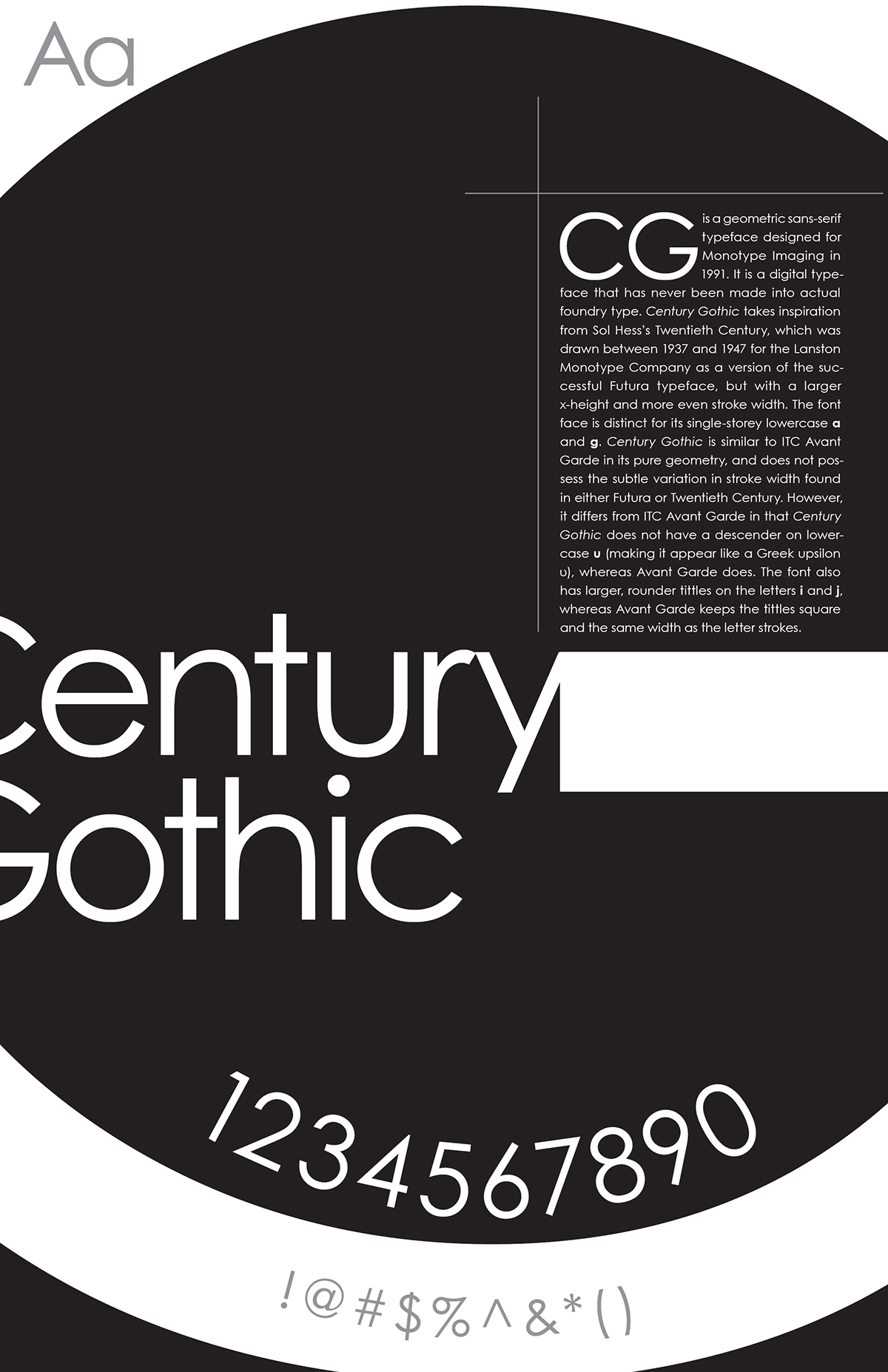 poster type typographic poster Century Gothic font