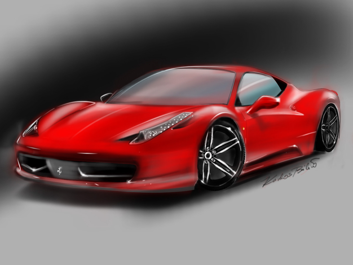 car  design  Sketching car sketching  automotive FERRARI italia sport car photoshop Transportation Design