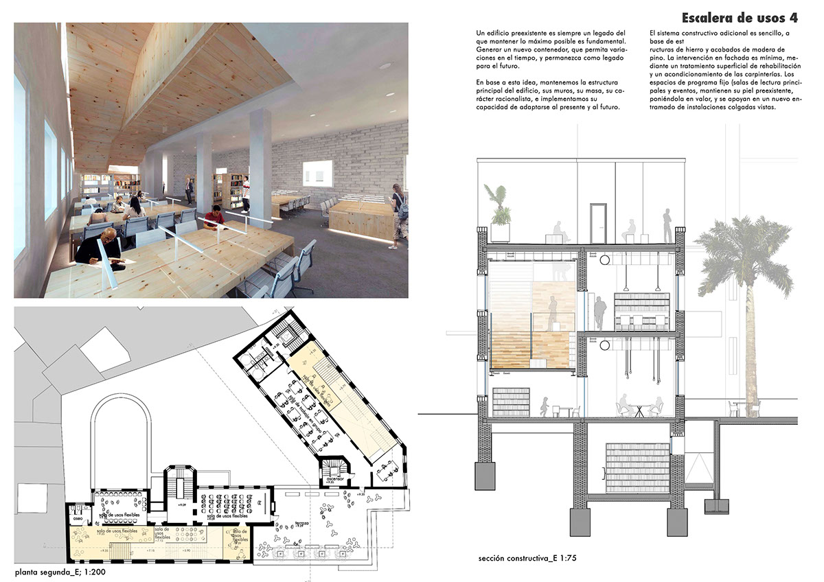 arquitectura biblioteca Render infografia arquitecto Almeria madrid españa