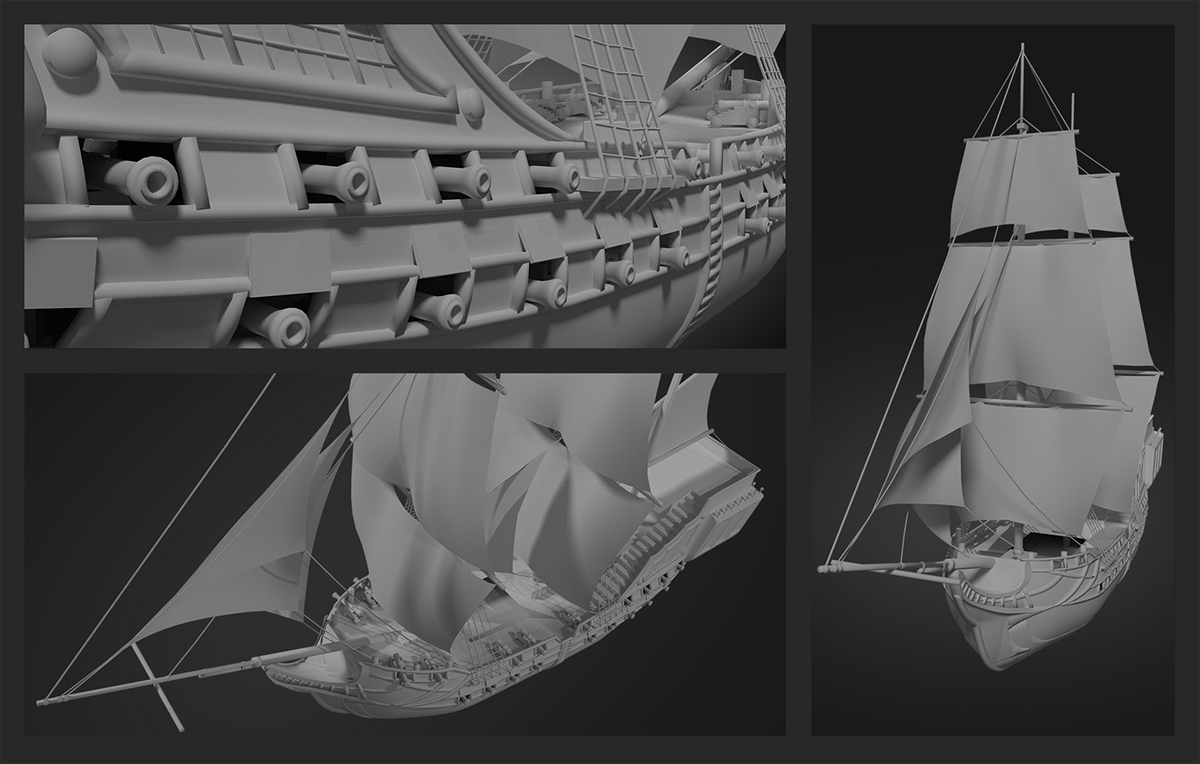 3D model modeling pirate ship pirateship Render