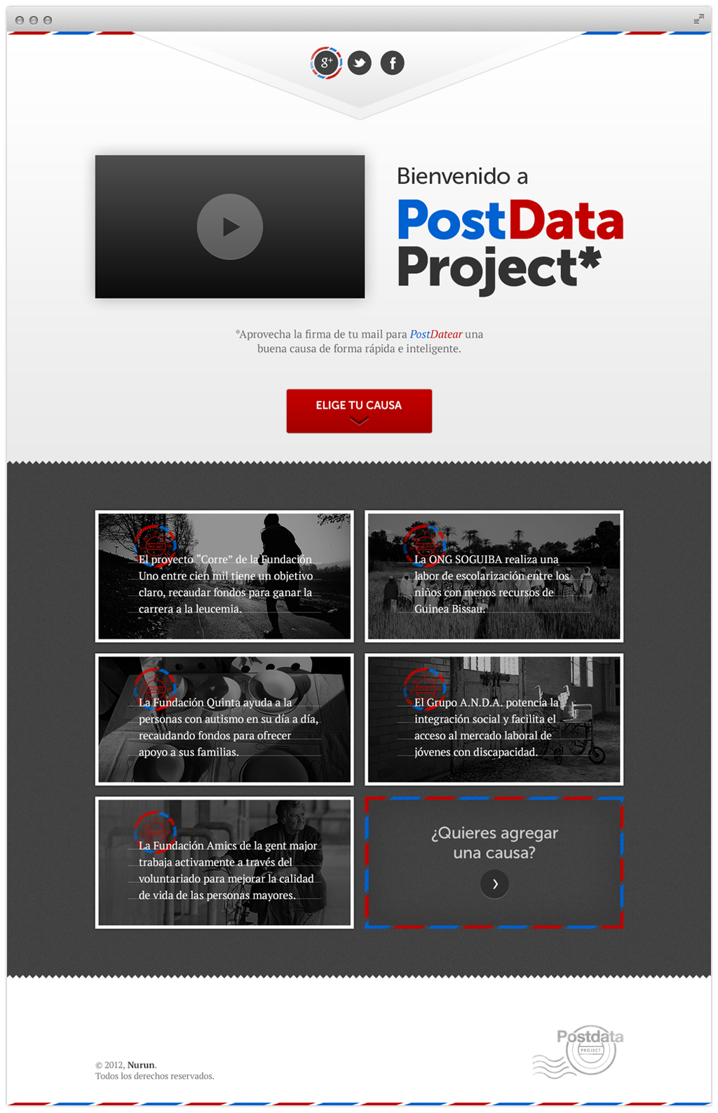 postdata mail design postcard type video book story ong Responsive iPad tablet iphone smartphone