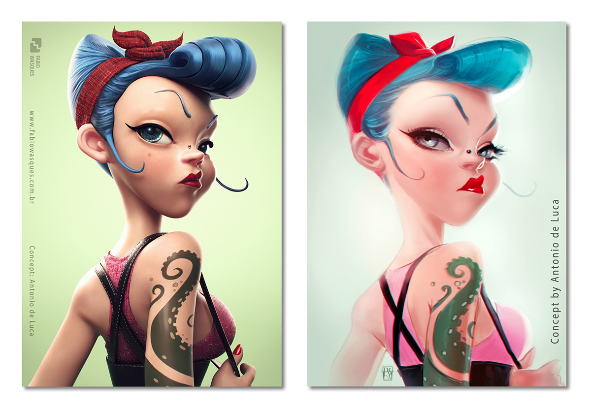 Character Rockabilly model girl pinup