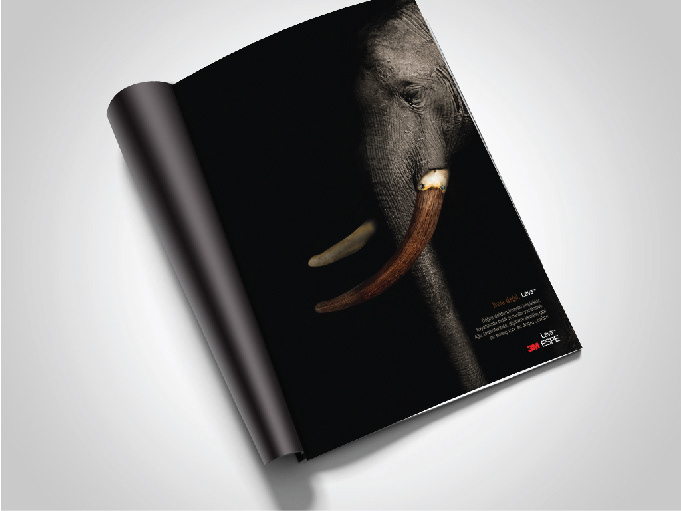 3M print ad lava elephant manipulation