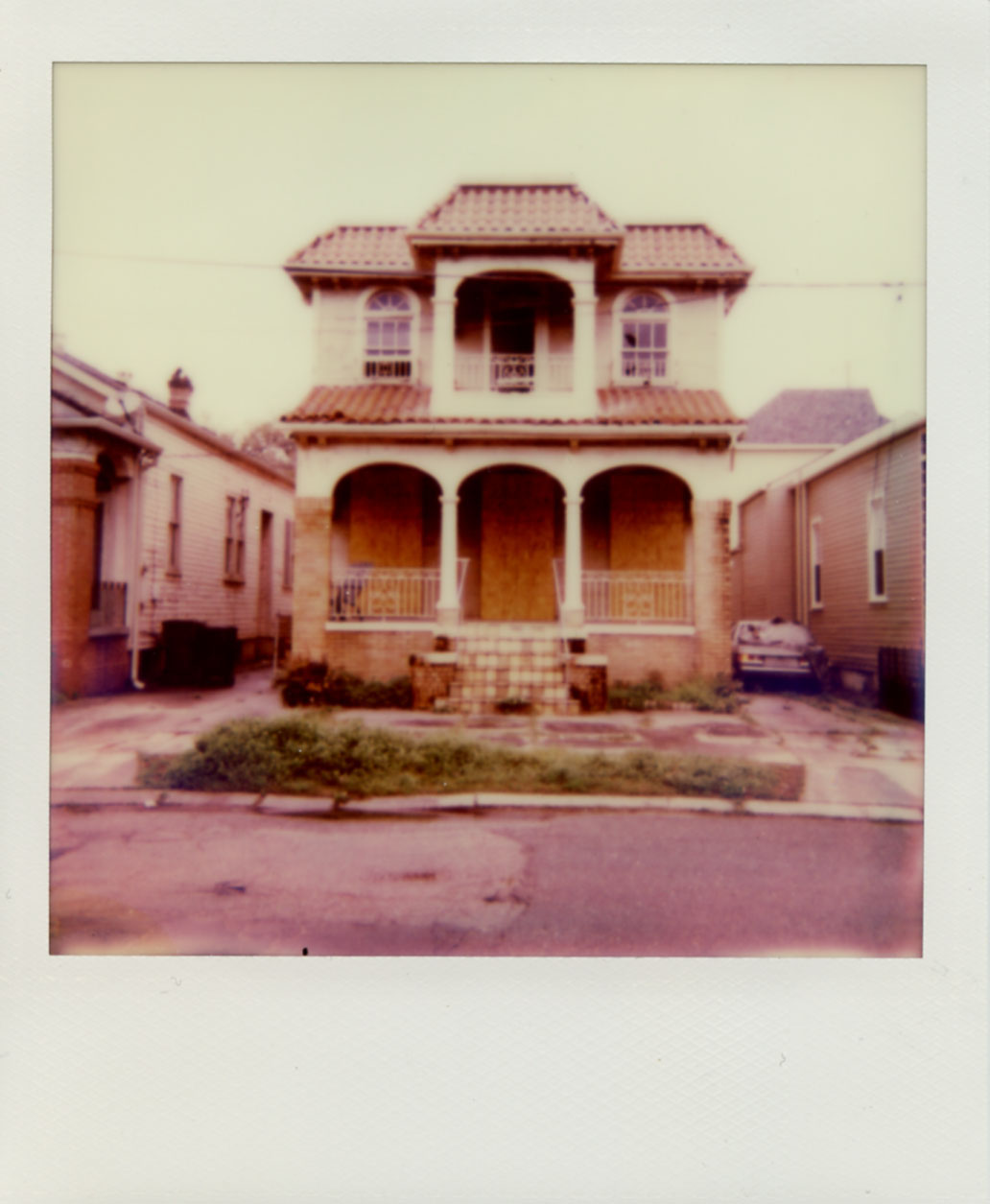 POLAROID Film   vintage old architecture new orleans color Faded Travel Documentary 
