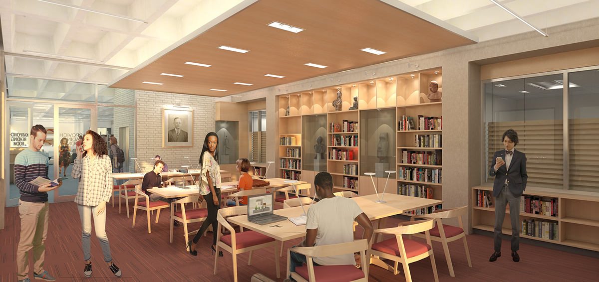 Springfield College Library Renovation learning commons