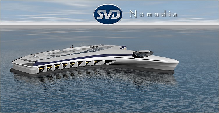 Nomadia Island yacht giant floating sea Ocean luxury Innovative next concept Leisure Travel wave