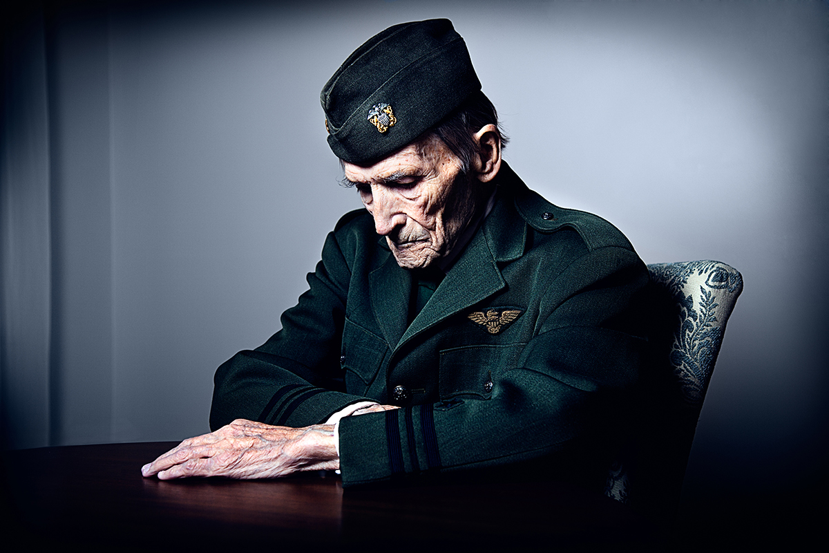 editorial photography Ace Fighter Pilots portrait photography Commercial Photography editorial portrait WWII Veterans fighter pilots