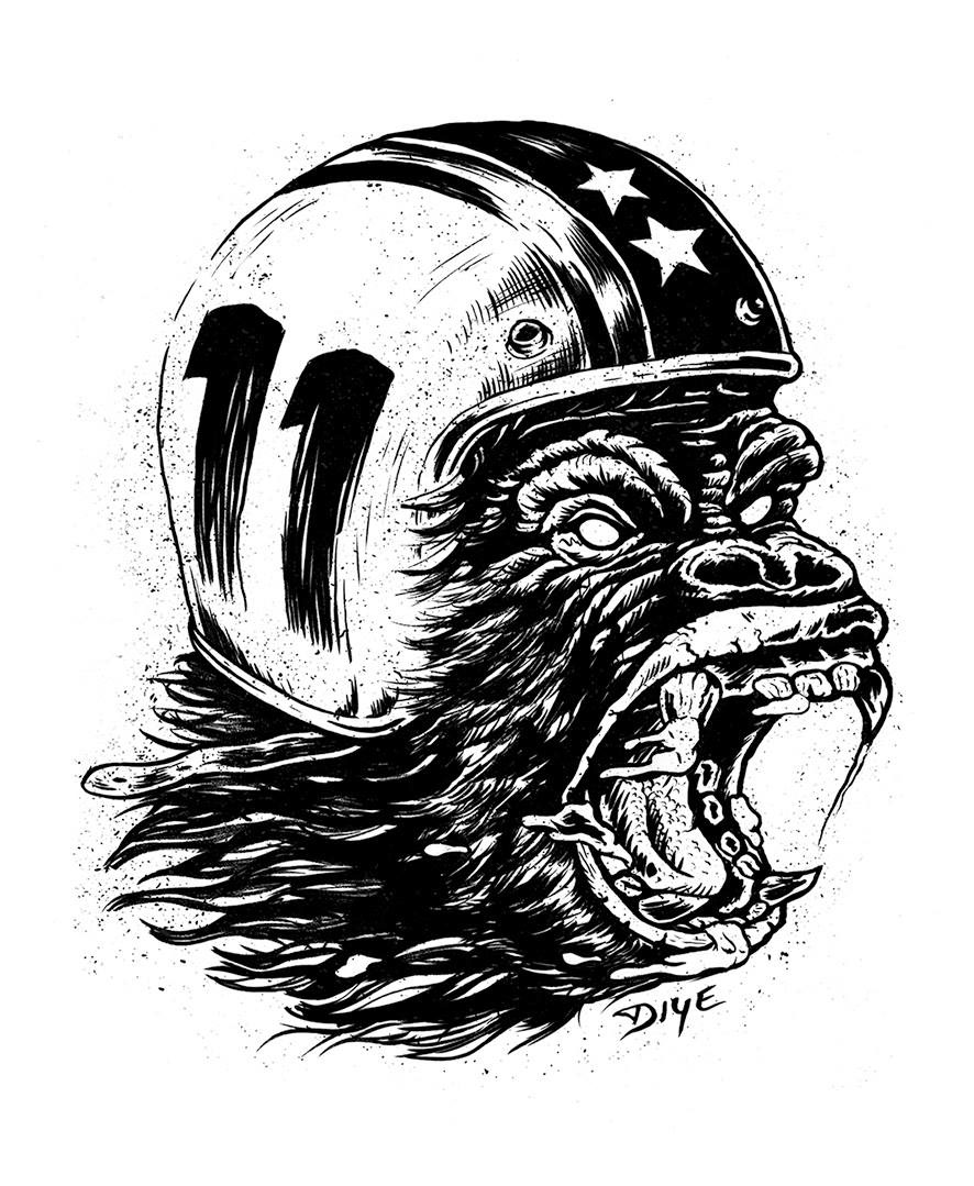 argentina gorilla gorillaz motorcycle dibujante animal diye artist diye illustrator diye design diye illustration