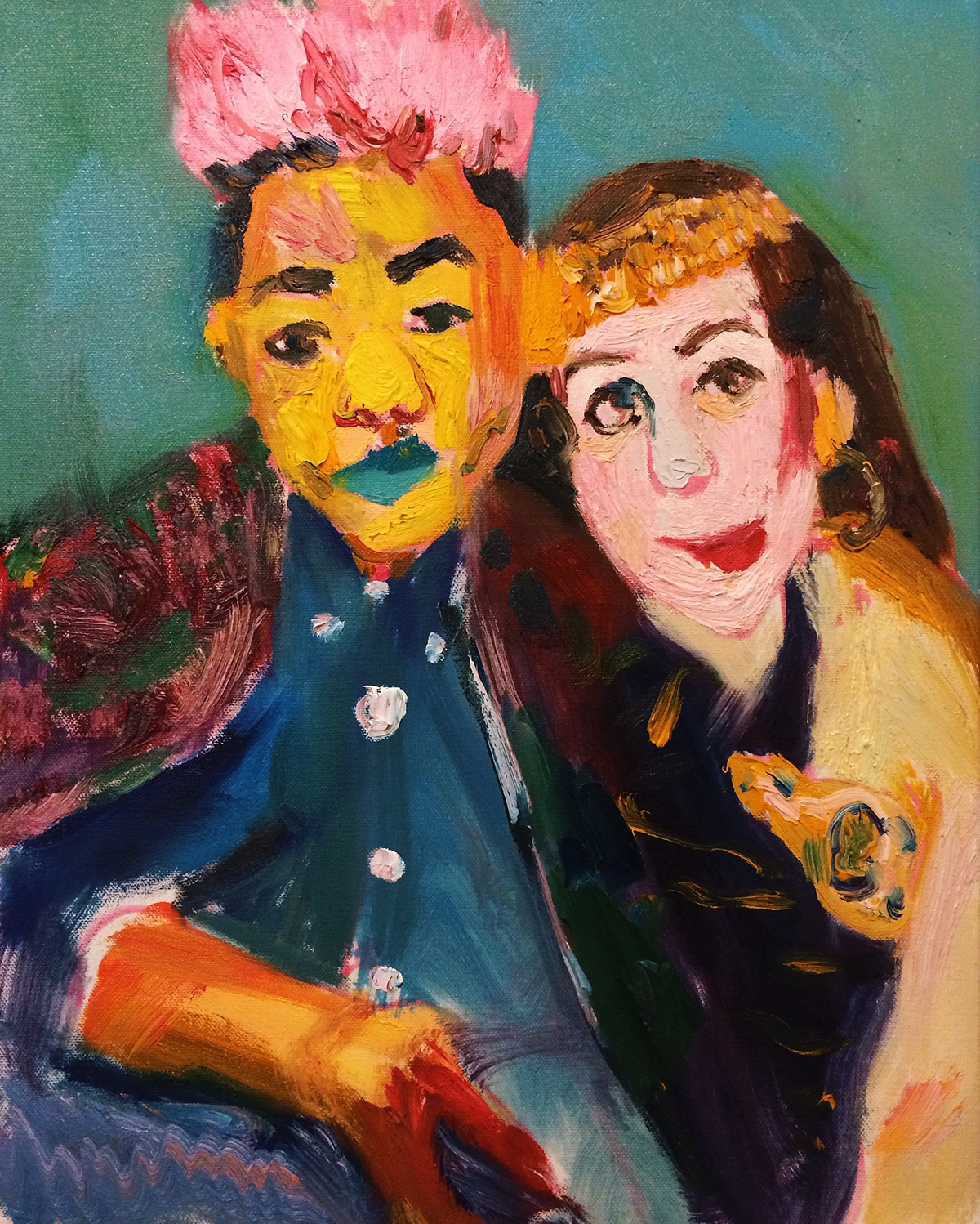 markers acrylic figures figurative women collage oil paint bright self portrait self narrative