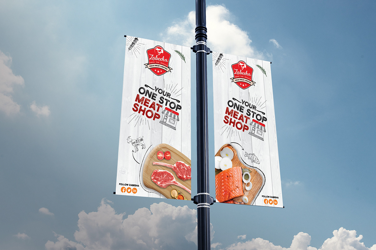 meat campaign zabeeha fresh meat Food  ads design Hoardings art Asian Food