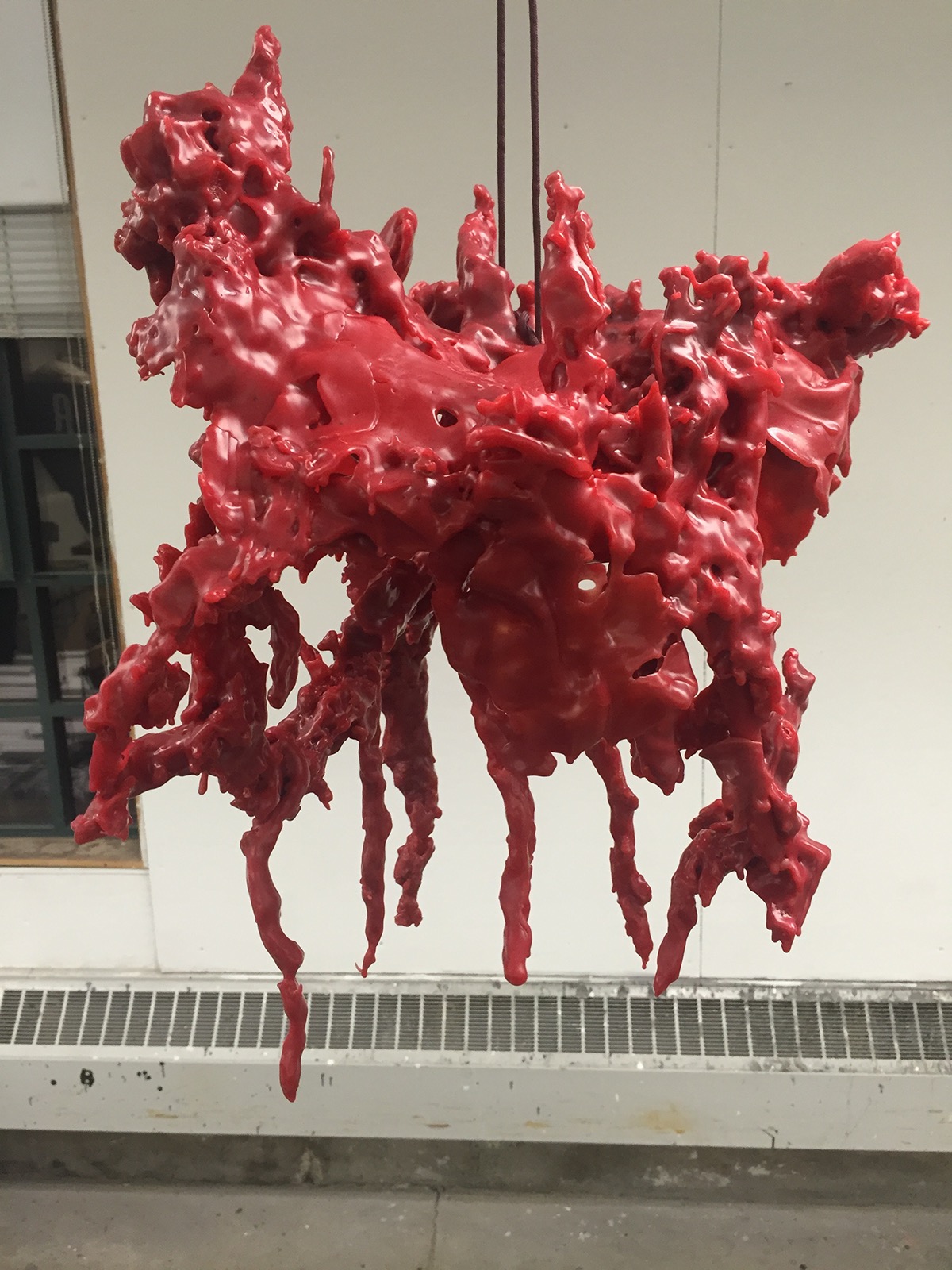 wax Lamp sculpture red melting