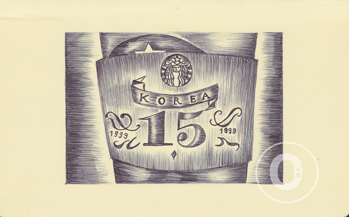 drawings ballpoint pen black and white Korea seoul