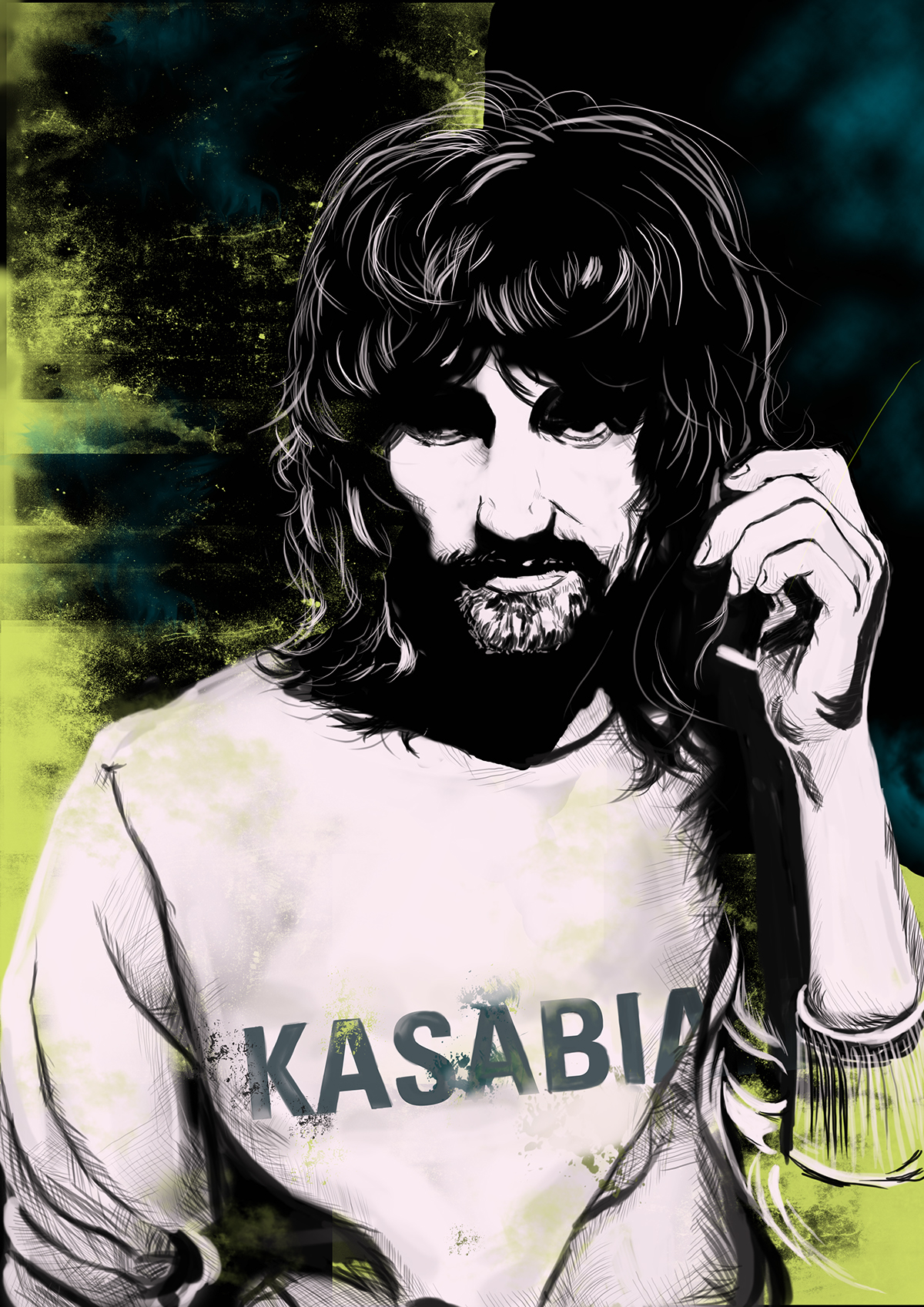 illust Illustrator musician rock Rocker band kasabian sergio pizzorno art artwork digitalpainting