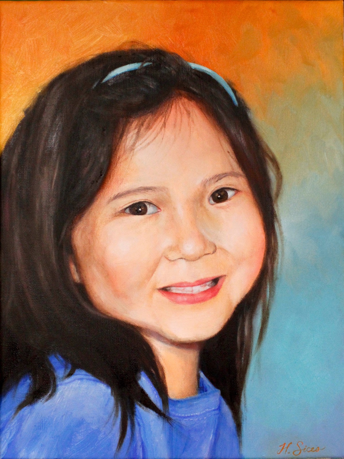 oil portrait commission children oil on canvas