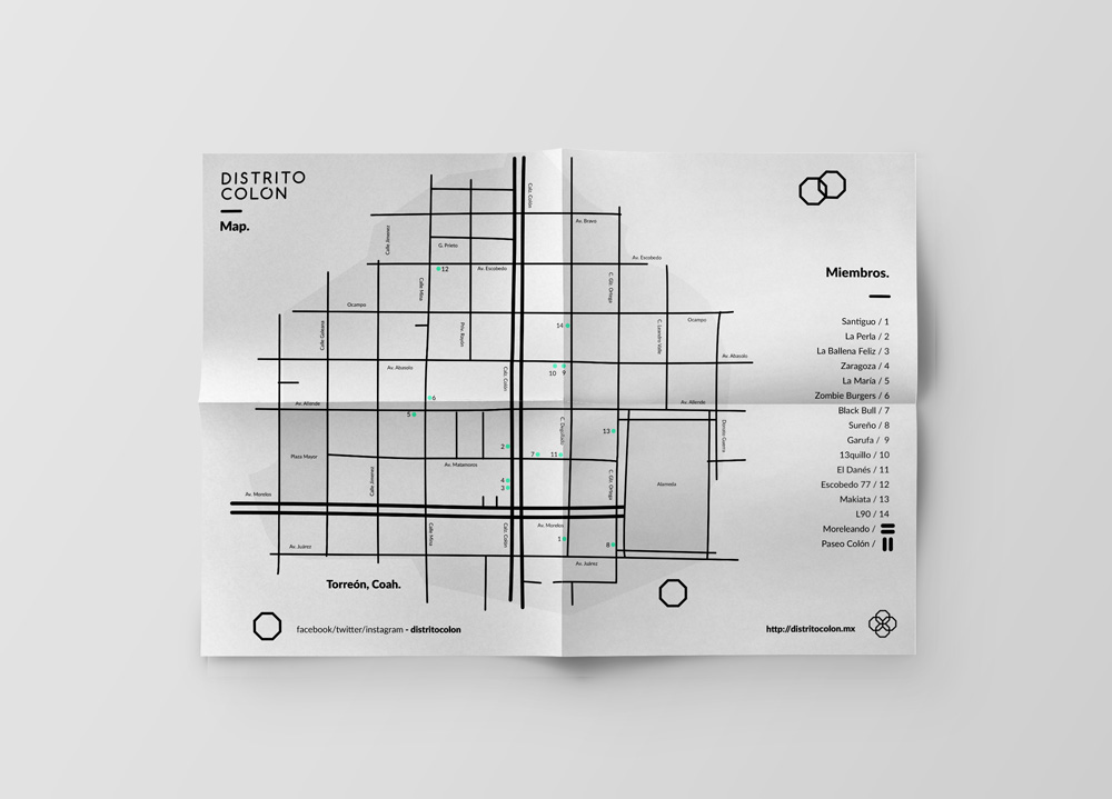 barhopping Zona place district print Blanck&white map stationary brand