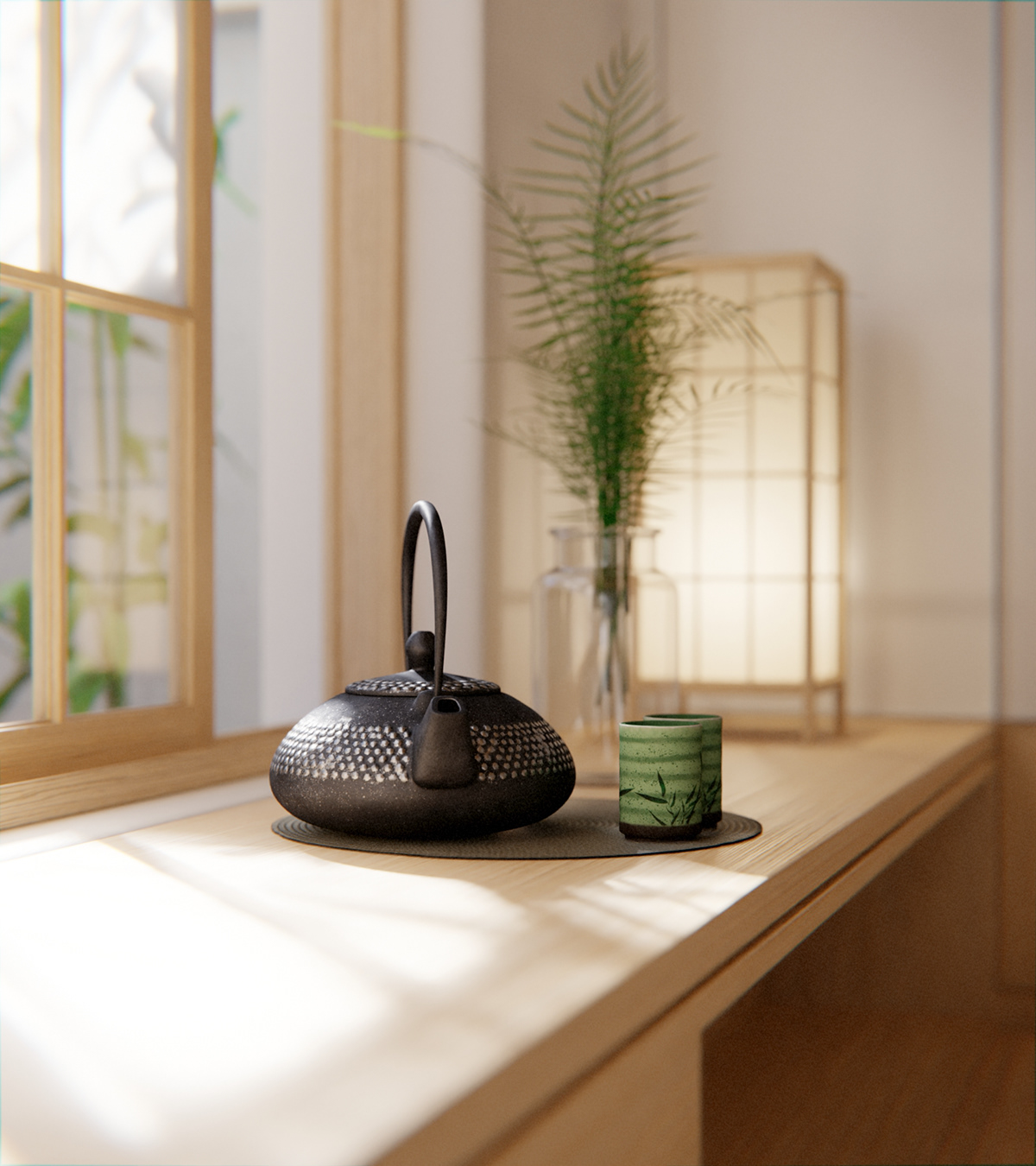 architecture visualization interior design  japanese blender blender 3d cycles 3d modeling Render minimalist