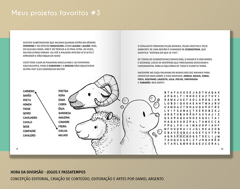 design editorial editoração design gráfico Ilustração Livro editorial infantil Passatempo criação coquetel