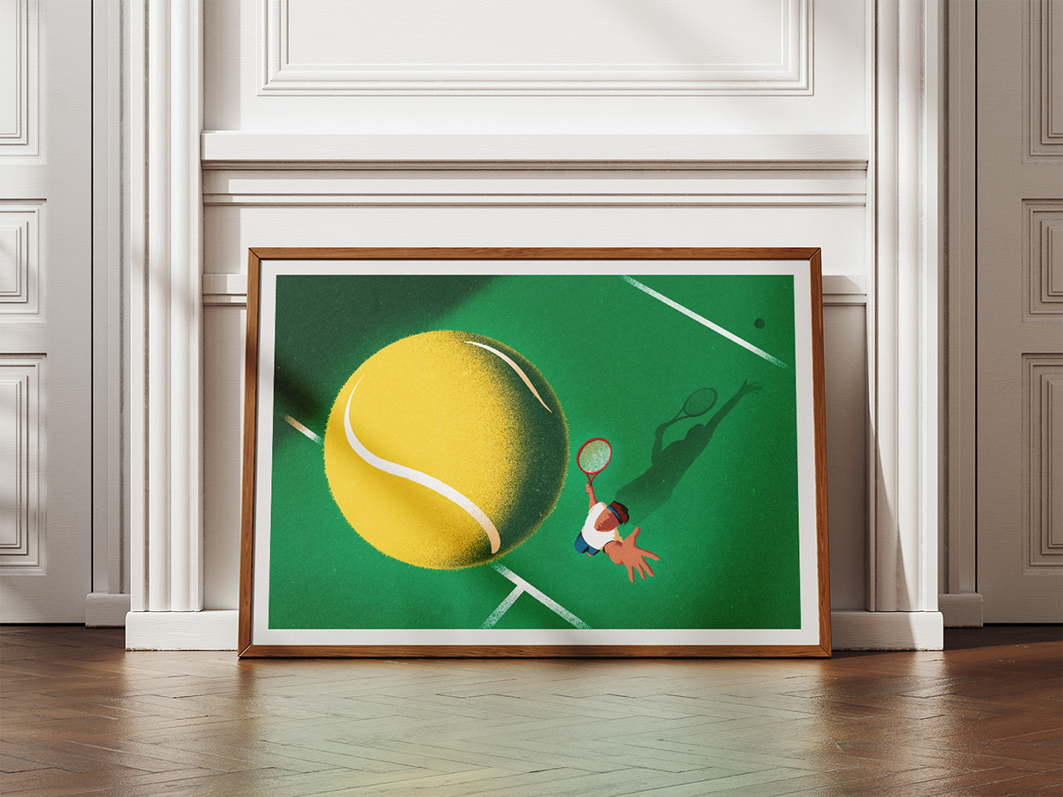 Adobe Portfolio tennis ILLUSTRATION  graphic design  wimbledon sport sport illustration Procreate tennis illustration