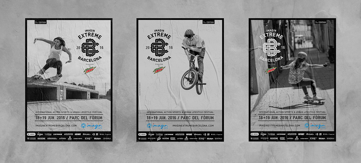extreme barcelona actionsports skate bmx inline Scooter branding  graphic design 