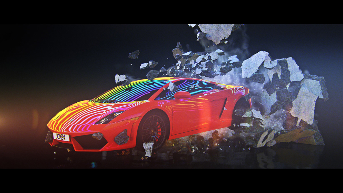 3D CGI Procedural voronoi car visualizer gallardo lamborghini lighting Render