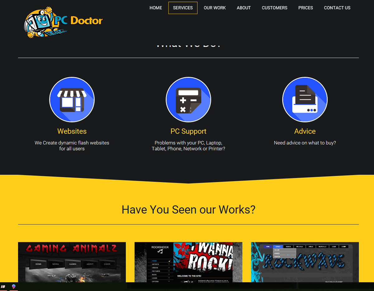 Web Design  PC doctor IT support