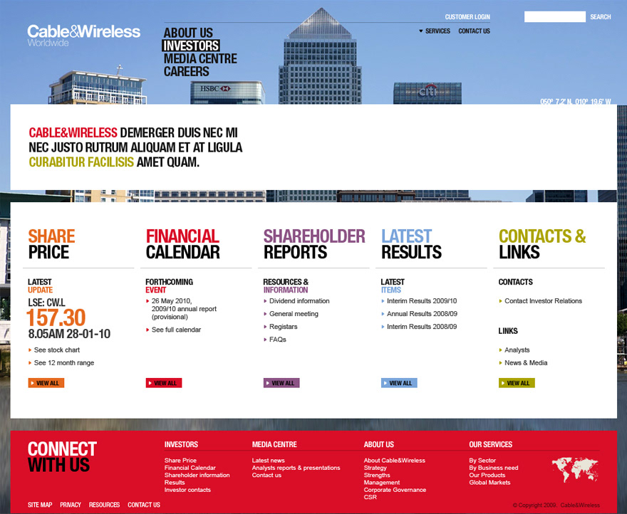 cable & wireless UK Website Web campaign