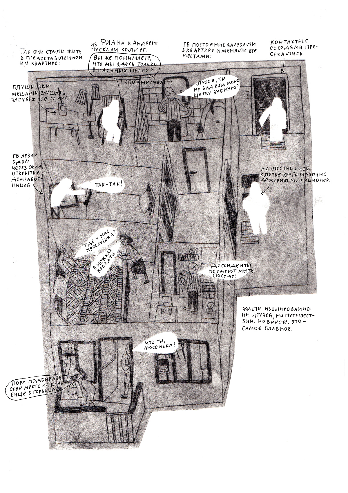 etching printmaking artwork Graphic Novel comics ussr Soviet oppenheimer nuclear DryPoint