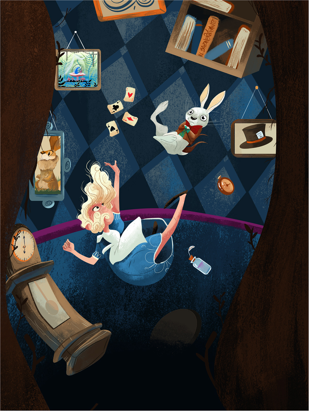 alice wonderland ILLUSTRATION  rabbit WhiteRabbit ChildrenIllustration