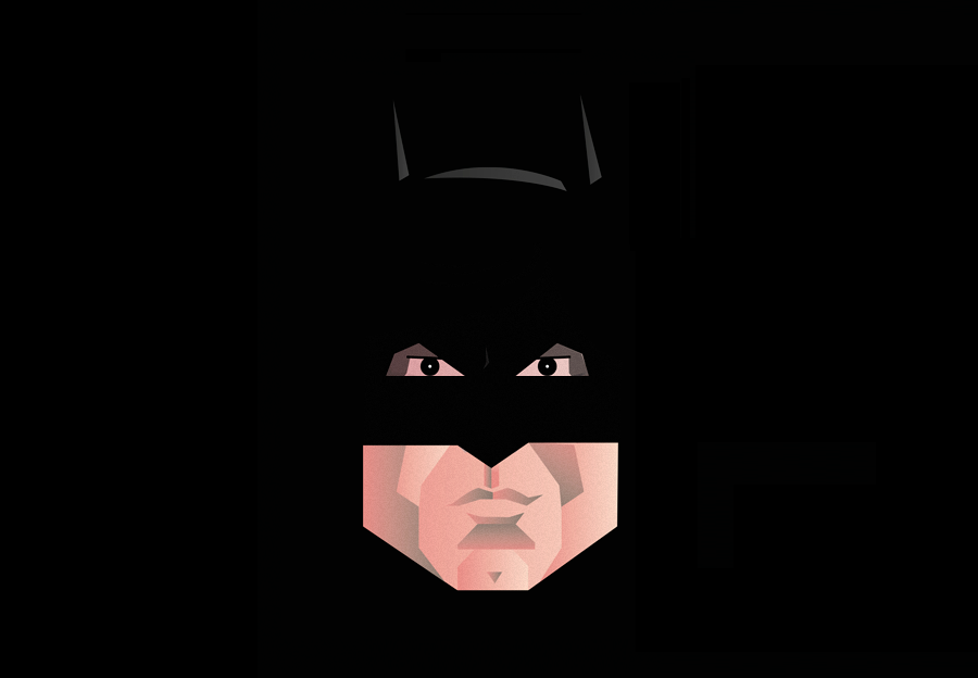 comics batman campagne Super Hero poster affiche shave GILLETTE campaign geometric Hipster gotham beard triangle Shades
