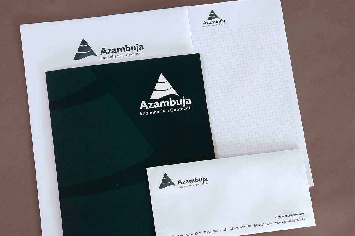 marca material gráfico Azambuja Engenharia Hiperdesign papelaria
