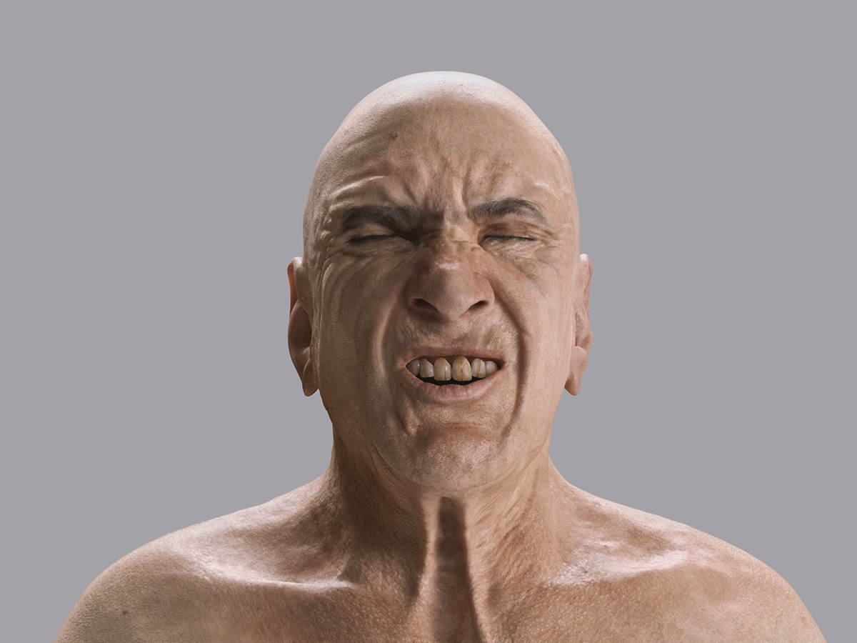 3D CG Mohanad hossam 3ds max Zbrush Mari unfold vray V Ray old man bust realistic Render