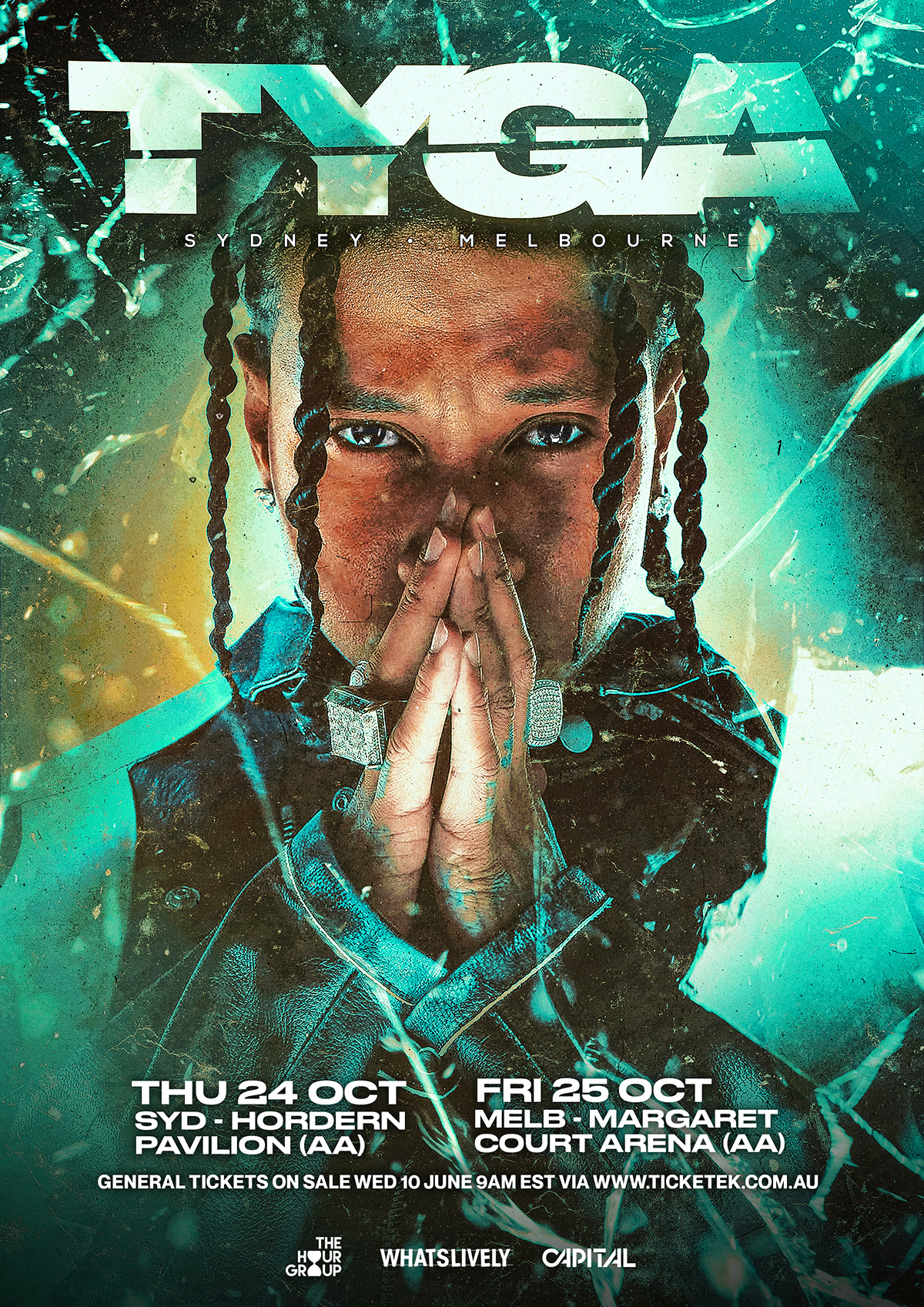 Tyga music branding  concert gig poster Tyson Beck art Australia hip-hop