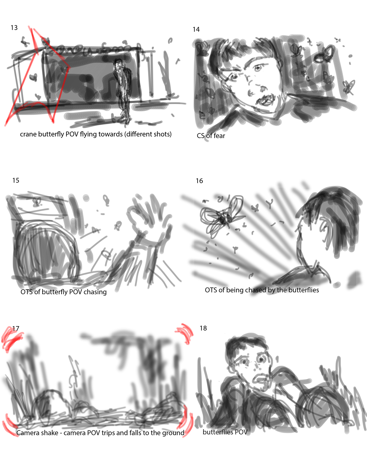 Storyboards sketches drawings illustrations photoshop