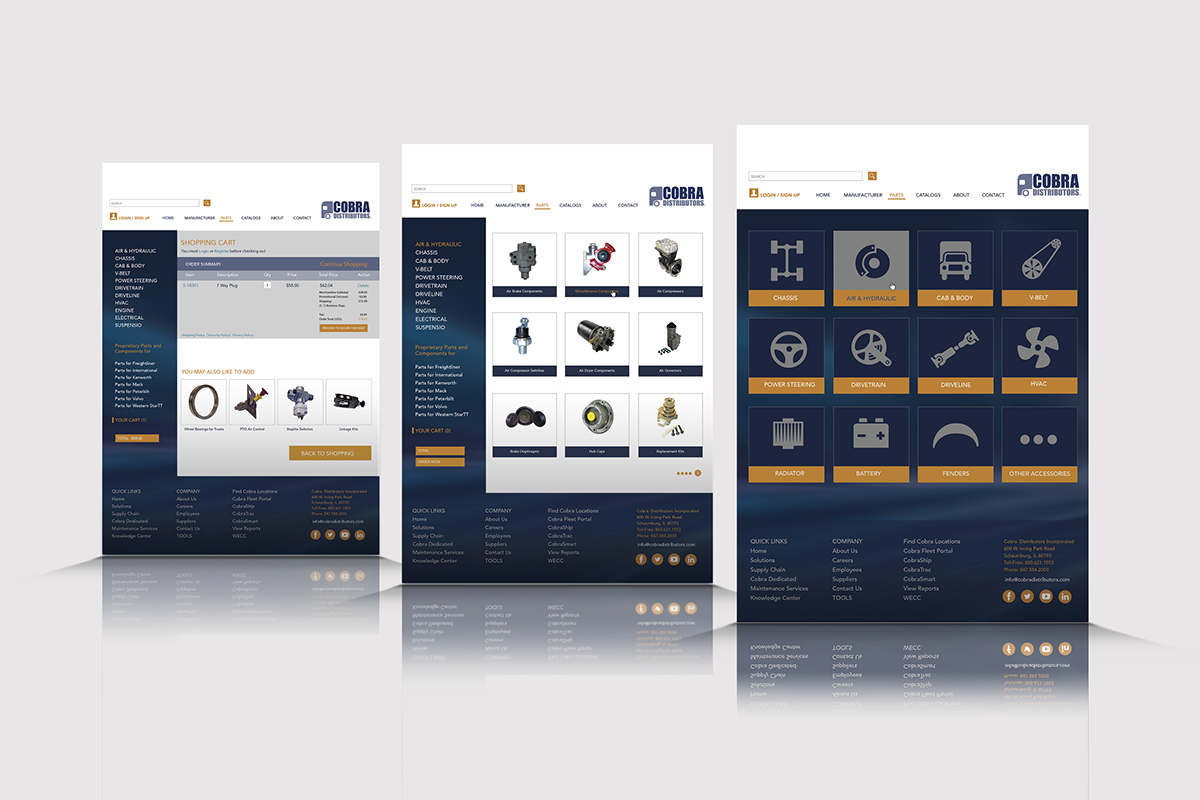 Adobe Portfolio Truck part design Website Design app cobra distributors