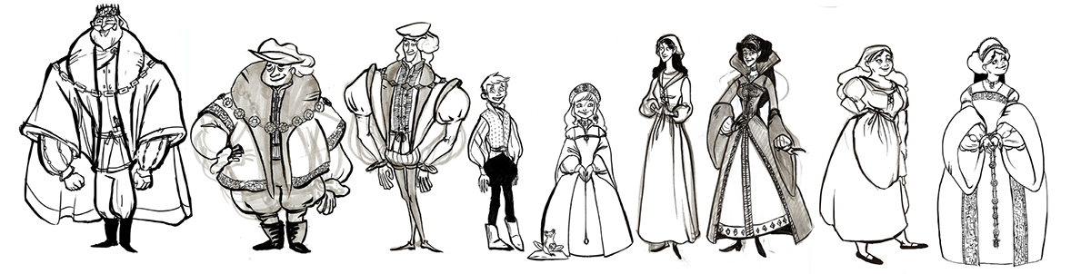 prince Princess frog children's book book characters sketches