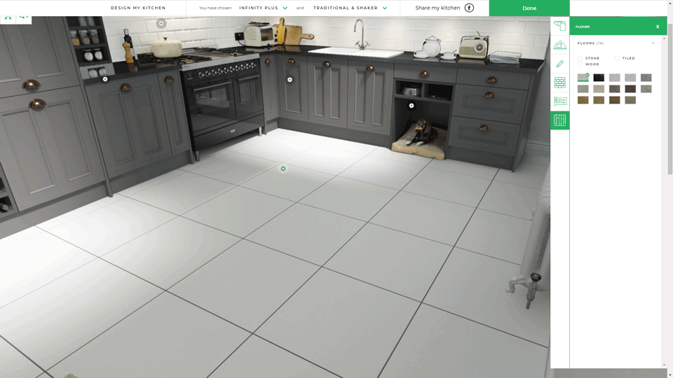 vr interactive design tool kitchen design configurator interior design  360° webgl 3d design CGI
