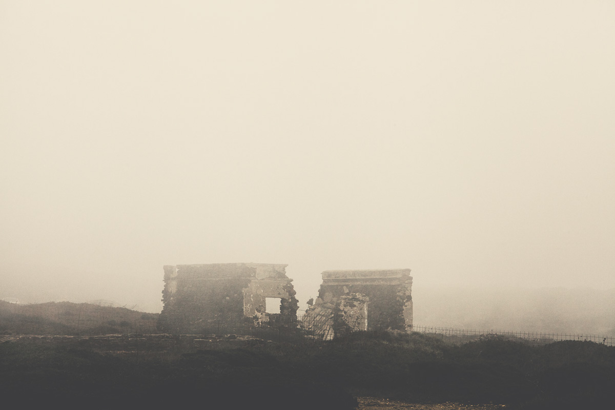 cliffs rocks mist fog Landscape Portugal abandoned Moody Faded epic