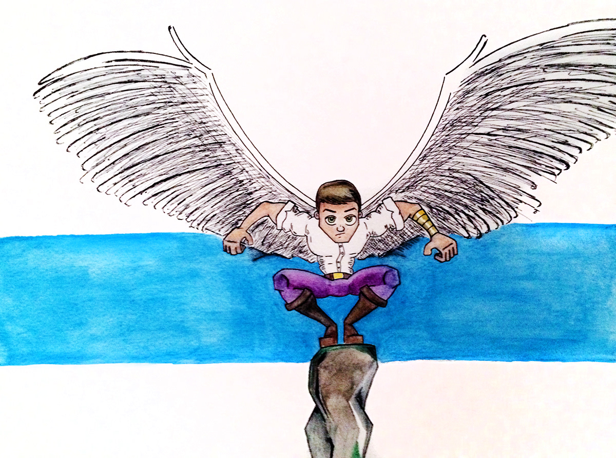 angel ComicArt watercolor watercolor pencil Hero SuperHero