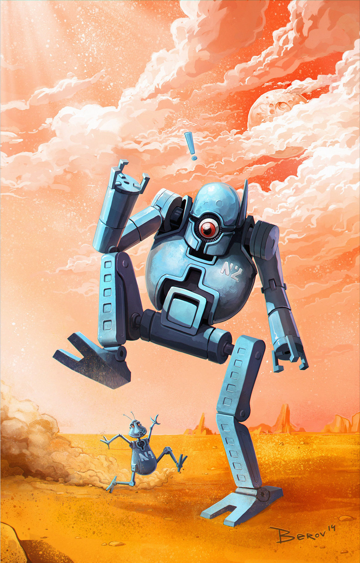 robot android mecha mars cosmos sci-fi vintage Retro