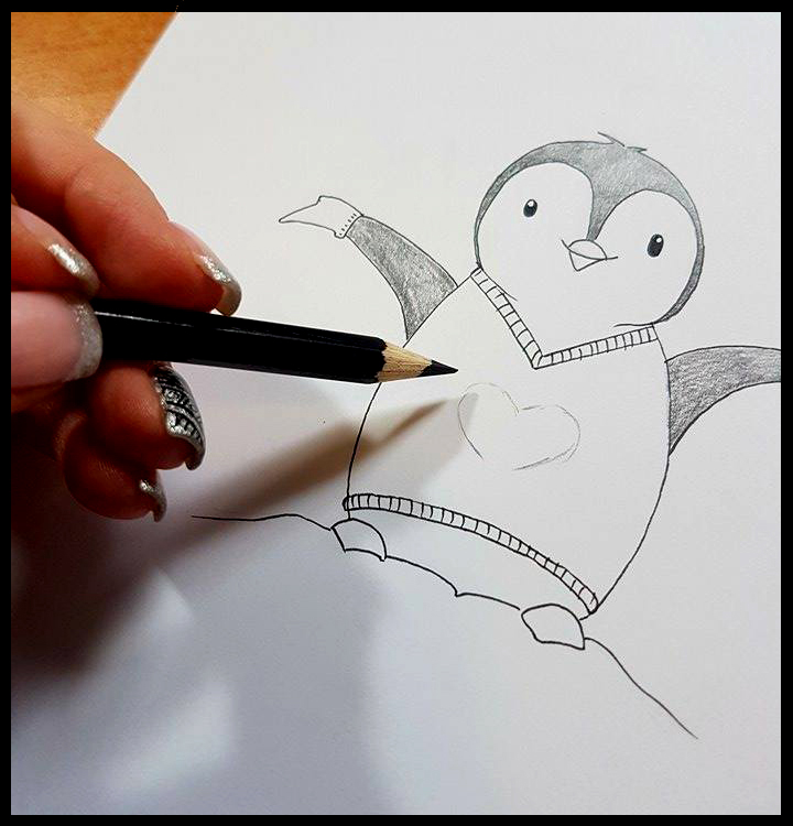 happy winter Pinguin greeting card pandesign studio Moran Bazaz pinguin illustration graphic design studio illustrated card happy winter
