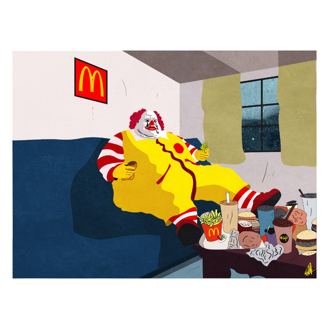 ILLUSTRATION  artwork Digital Art  adobe illustrator Graphic Designer social MacDonalds Fast food burger Illustrator