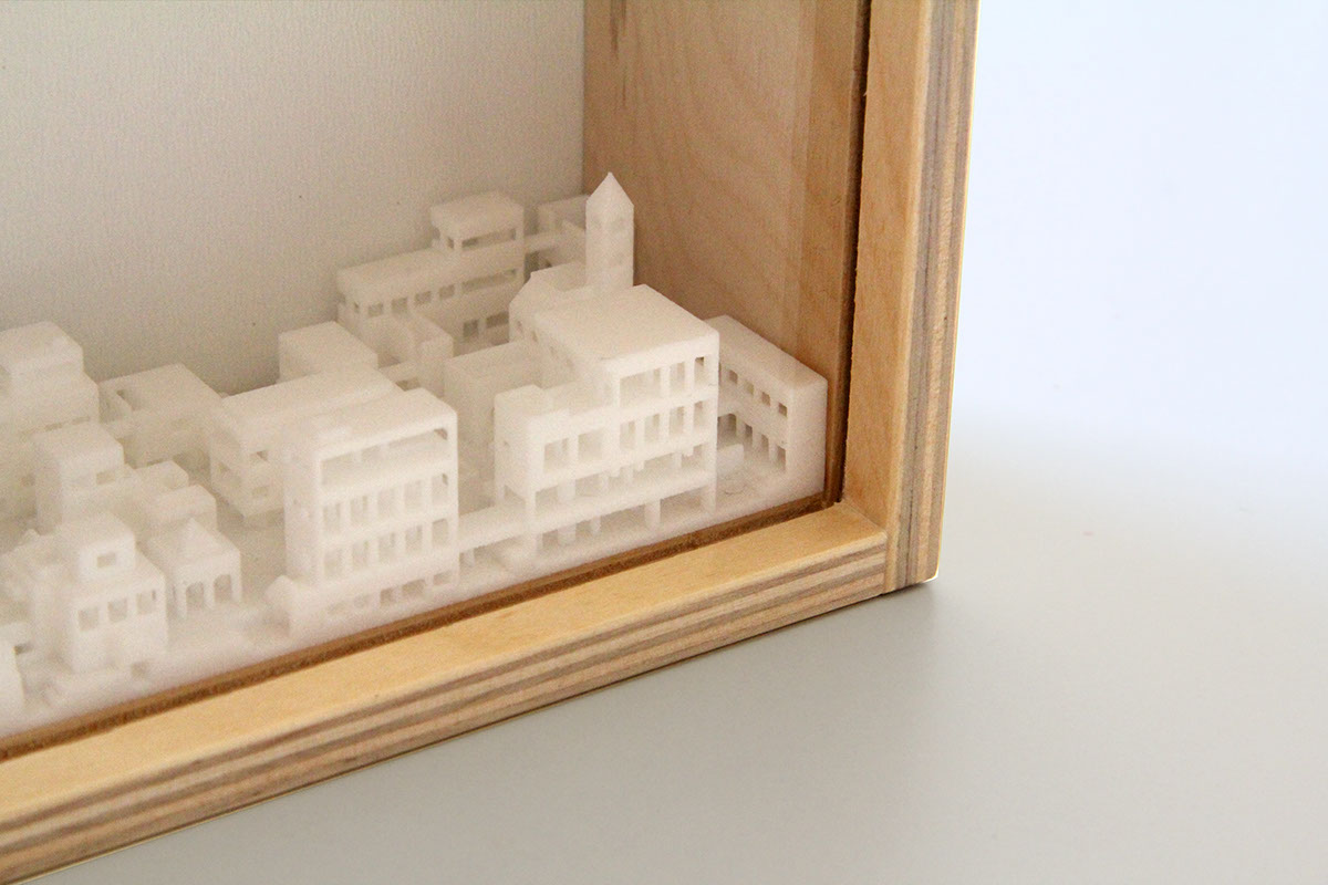 Miniature city Landscape 3d print Shapeways year 2015