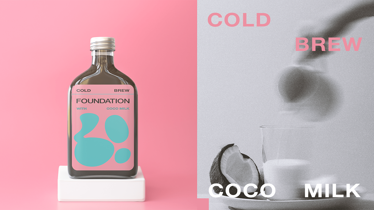 bottle drink Packaging brand identity design Coffee Cold Brew branding  cafe identity