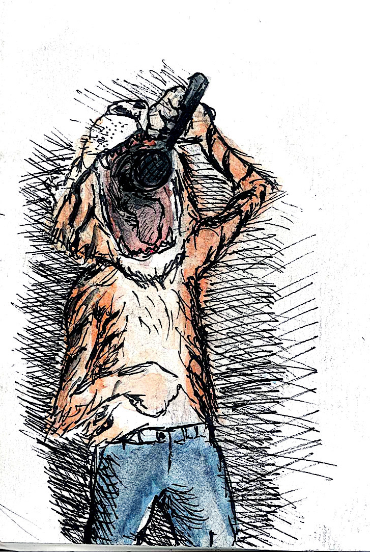 sketch sketchbook tiger tigers Rock And Roll watercolor pen and ink